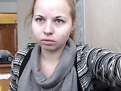 Русская девушка с глубокой глоткой перед веб камерой